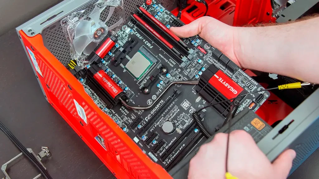 Motherboard in PC Case