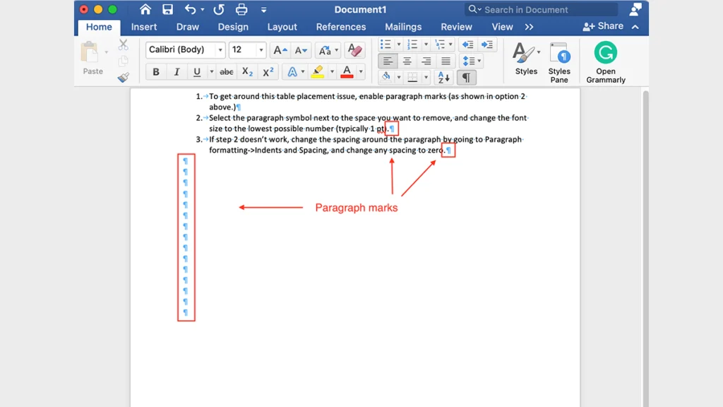 How to Remove Pages from Word with Non-Printing Characters
