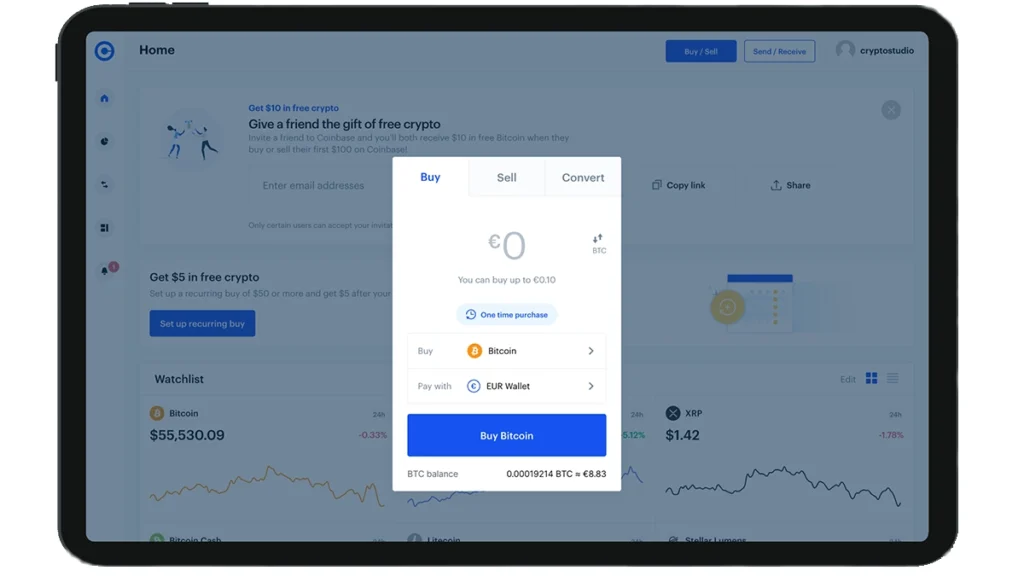 Coinbase Exchange - buy and sell currencies
