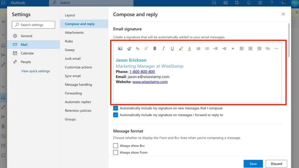 How to add a signature in Outlook
